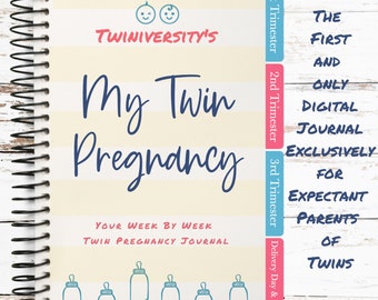 Twin Pregnancy Planner | DIGITAL Journal | Pregnancy Diary | Twin Baby Journal | Expecting Twins Gift | Digital Baby Book | Twin Mom Gift