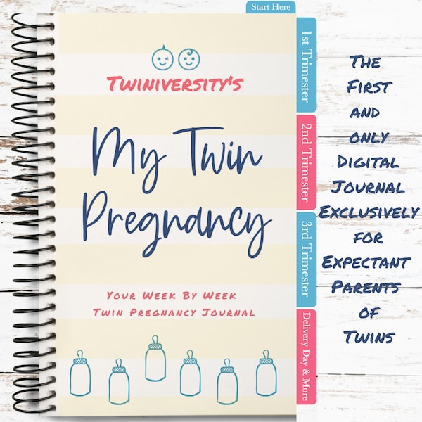 Twin Pregnancy Planner | DIGITAL Journal | Pregnancy Diary | Twin Baby Journal | Expecting Twins Gift | Digital Baby Book | Twin Mom Gift