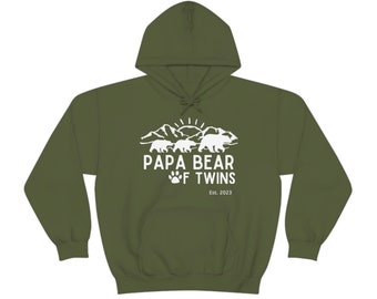 Papa Bear Of Twins 2023 Cadeau pour papa jumeau