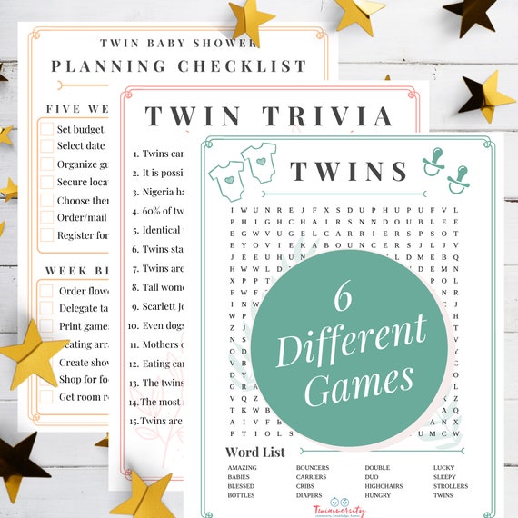 BABY SHOWER GAMES Twin Baby Shower Planner Printable - Etsy