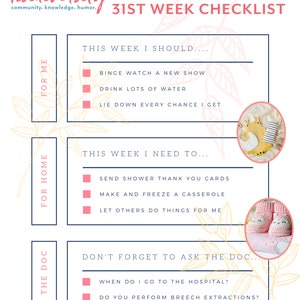 Twin Pregnancy Checklist INSTANT DOWNLOAD 34 pages from 5 weeks pregnant to 38 weeks pregnant image 4