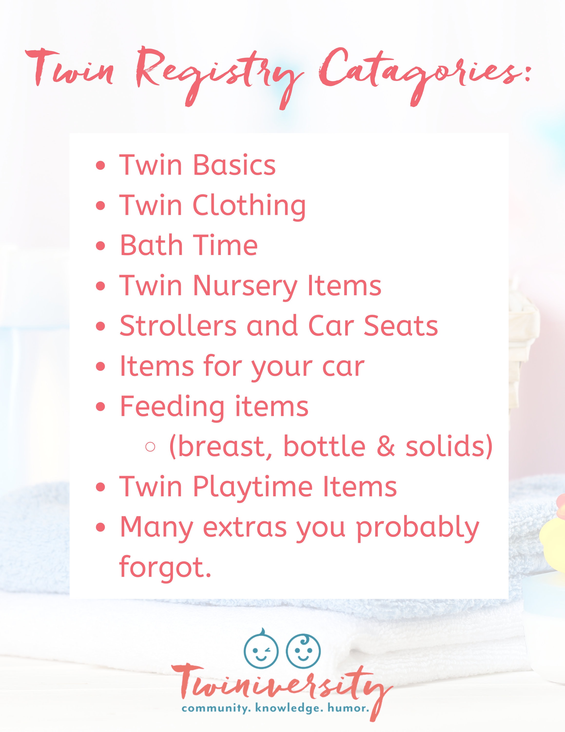 Twin Registry Checklist for Your Twin Baby Registry and Twin Baby