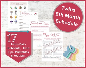 Twins Schedule: Fifth Month Schedule and Planner