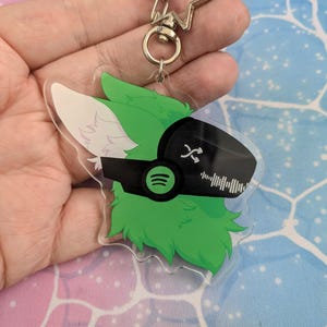 Music App Protogen Furry Charm: 3&quot; Acrylic Keychain