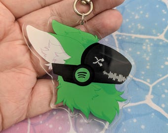 Green Protogen Furry Charm: 3" Acrylic Keychain