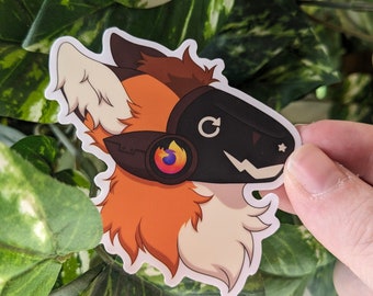 Fox Protogen Vinyl Sticker: Funny Furry Fox Decal - 3 Inch