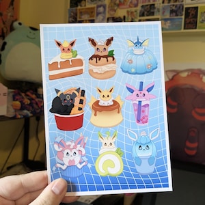 Dessert Eeveelutions Cute Chibi  5x7 Art Print