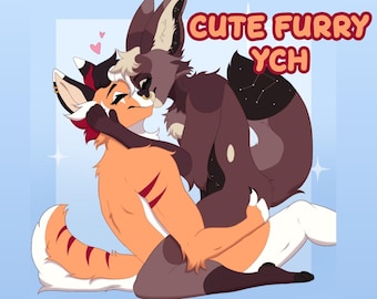 Furry/Anthro Couple Cuddle Pride Love YCH Commission