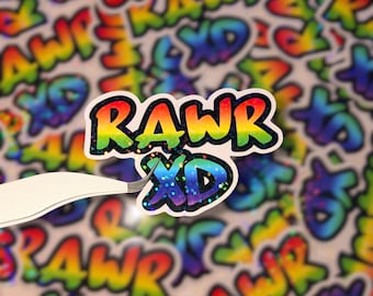 Rawr XD 2000s Nostalgia 3 inch Glitter Vinyl Sticker