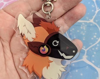 Fox Protogen Acrylic Charm - 3 Inch Furry Keychain