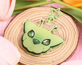GnarpGnarp Alien Cat Acrylic Charm | Glitter Epoxy 3 Inch