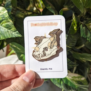 Mushroom Dogskull Enamel Pin