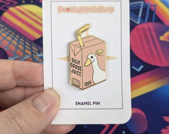 Silly Goose Juice Enamel Pin | Funny Duck Pin