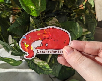 Funny Worm On A String Holographic Sticker - LGBTQ+ Nonbinary Decal
