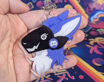 Purple Protogen Acrylic Charm – Funny Furry Keychain