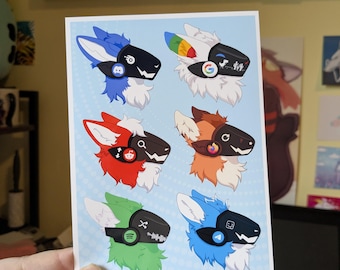 Protogen Collage 5x7 Art Print