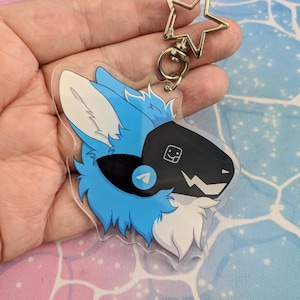 Telegram Protogen Furry Charm: 3&quot; Acrylic Keychain