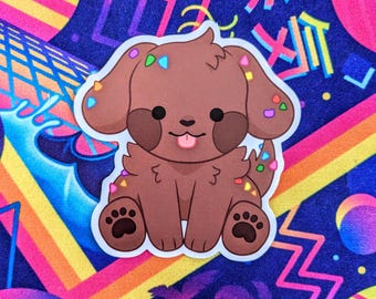 Cosmic Puppy Furry Vinyl Sticker - 3 inches