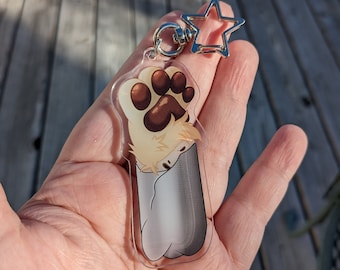 ToeBean Burrito Furry Double Sided Acrylic Charm Keychain  | 3 Inches