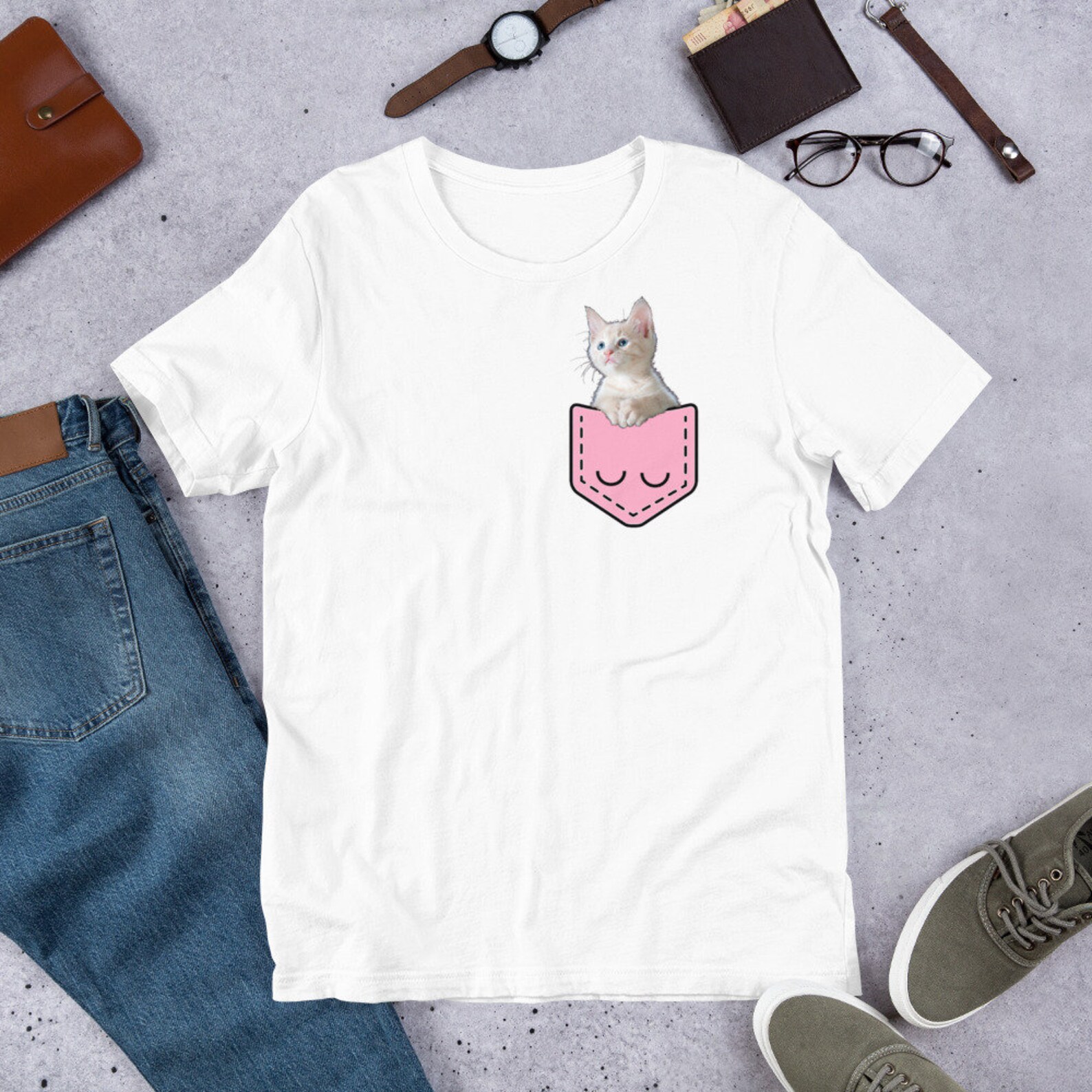 Cute Kitty Cat in Shirt ShortSleeve Unisex TShirt Etsy