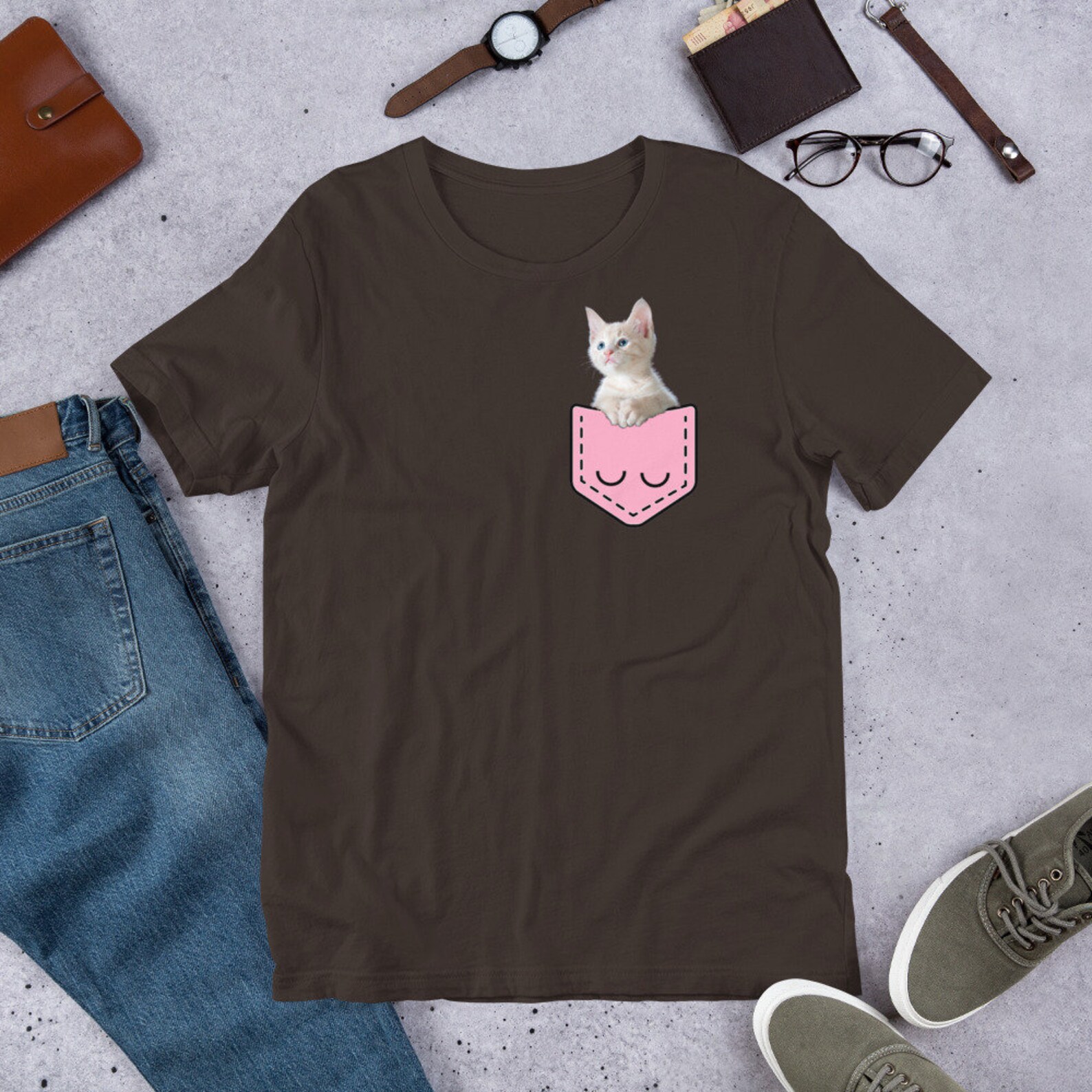 Cute Kitty Cat in Shirt ShortSleeve Unisex TShirt Etsy