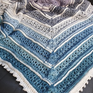 Crochet Pattern: Serinas Ombre Baby Blanket, crochet easy repeat blanket, crochet lapghan, crochet throw, baby shower gift