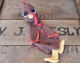 Crochet pattern: turkey ragdoll, cute amigurumi, easy to make crochet animal lovey, baby shower gift