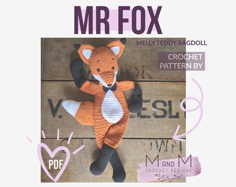 Patrón de zorro de crochet: Amigurumi Snuggler (Patrón PDF)