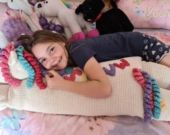 Crochet Unicorn Pillow Pattern: Chunky Yarn Floor Cushion (PDF Pattern)
