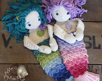 Crochet Mermaid Ragdoll Pattern: Shelly & Sandy Amigurumi (PDF Pattern)