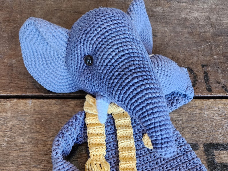 Crochet Pattern: Eddy Elephant, Melly Teddy Ragdoll, cute amigurumi elephant, easy to make elephant lovey, elephant snuggler image 5