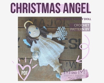 Crochet pattern: Christmas Angel, amigurumi angel doll, crochet angel, perfect Christmas gift