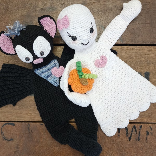 Häkelanleitung: Gespenst Gabby, Bobby Fledermaus, Melly Teddy Ragdoll, Amigurumi Gespenst & Fledermaus Ragdoll, Fledermaus Snuggler, Geisterliebchen, Geist Snuggler