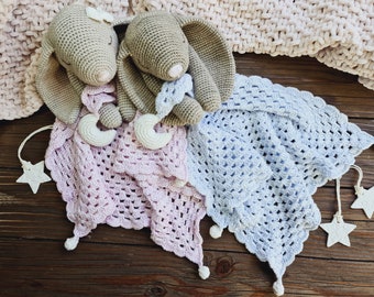 Crochet Sleepy Bunny Lovey Blanket Pattern: Amigurumi Snuggler (PDF Pattern)
