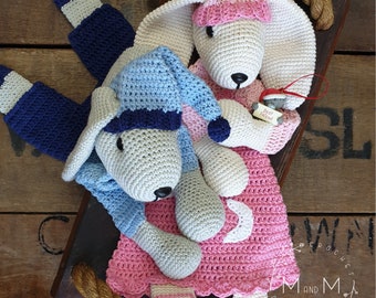 Crochet pattern: bunny ragdoll, cute amigurumi, easy to make crochet animal lovey, baby shower gift