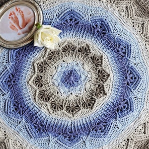 Crochet Pattern: Melanies Mandala Baby Blanket, crochet baby blanket, crochet mandala, crochet lapghan, crochet throw, baby shower gift