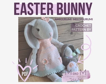 Crochet pattern: Easter Bunny MellyGurumi, cute amigurumi bunny, perfect gift for baby shower/Easter