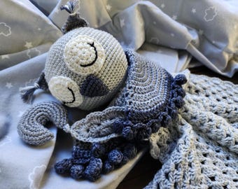 Schema per coperta all'uncinetto a forma di gufo addormentato: Amigurumi Snuggler (schema PDF)