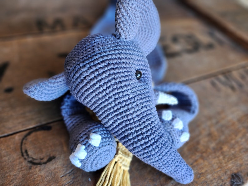 Crochet Pattern: Eddy Elephant, Melly Teddy Ragdoll, cute amigurumi elephant, easy to make elephant lovey, elephant snuggler image 7