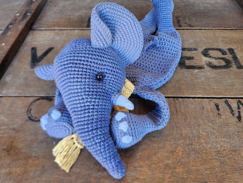 Crochet Pattern: Eddy Elephant, Melly Teddy Ragdoll, cute amigurumi elephant, easy to make elephant lovey, elephant snuggler image 8
