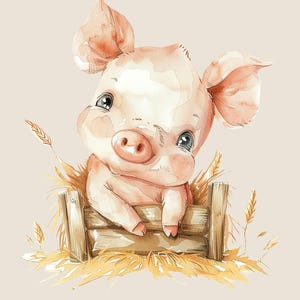 Farm Animals Nursery Wall Art – Cute Baby Animal Poster – Farm Themed ...