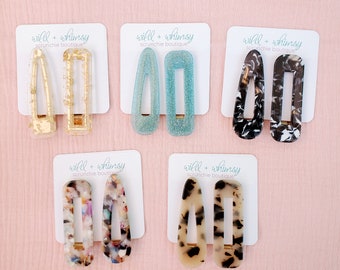 RESIN HAIR CLIPS, Assorted