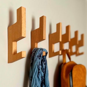 Handmade Minimalist Wall Hanger - Natural Wood Necklace Rack - Wall Decor and Organization - Unique Home Accessory