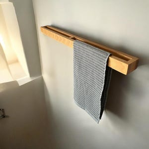 Handmade Wooden Bathroom Towel Holder, Bathroom Wall Shelf, Bathroom Decor