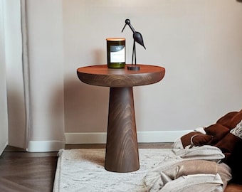 Unique Cork Side Table, Modern Wood Furniture, Eco-Friendly Home Decor, Stylish Coffee Table for Living Room