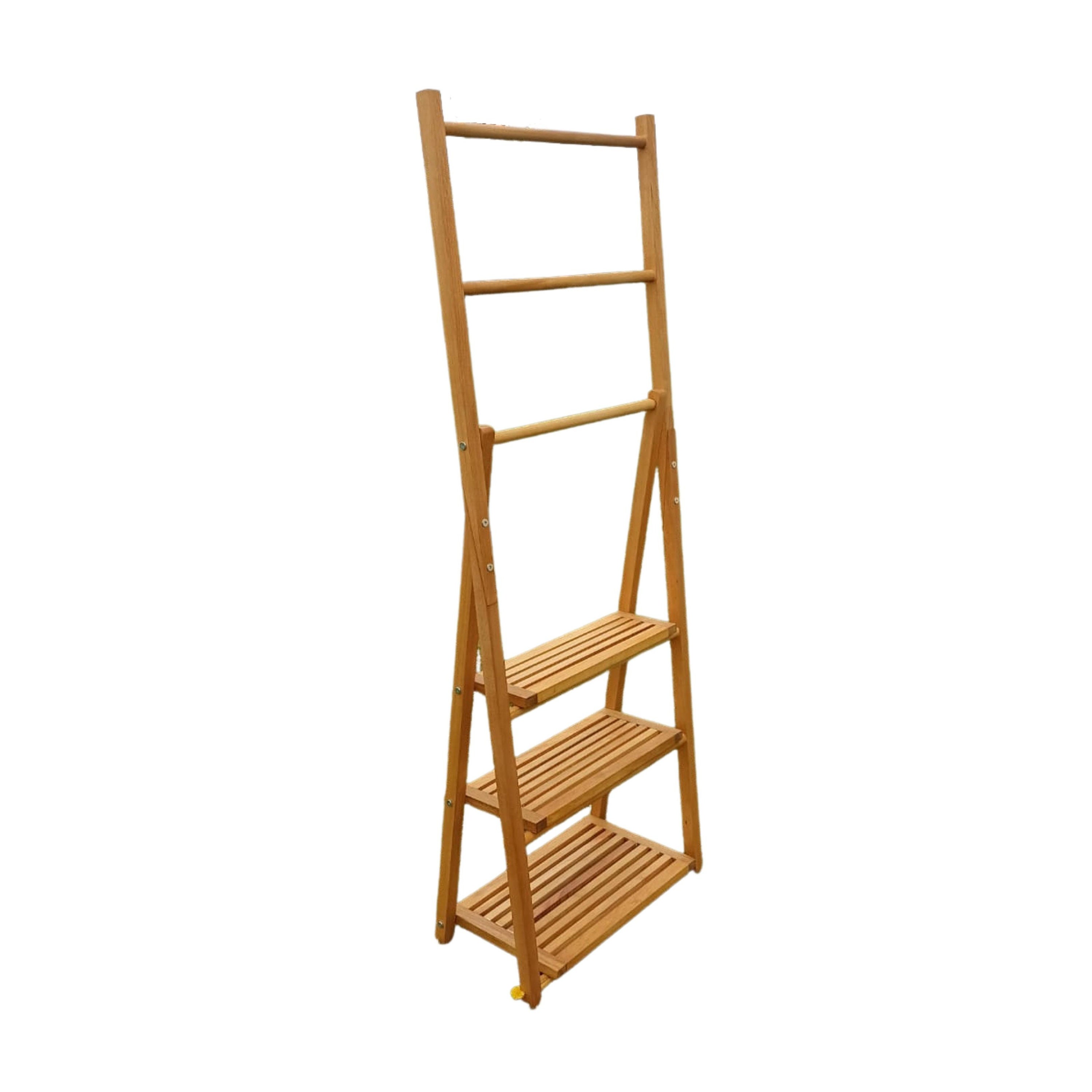 Wooden Three Tier Shelf Foldable Folding Shelves Shelving Etsy
