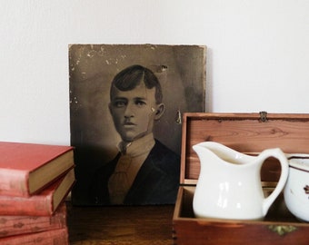 Antique Rustic Photograph on Wood Frame