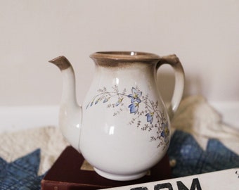Vintage Ironstone Teapot with Floral Design