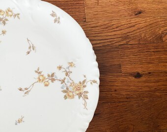 Antique GREEN and GOLD Floral Haviland French Limoges Large Plate