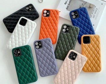 Coque iPhone en cuir de luxe | Nouveaux modèles d’iPhone | Étui de téléphone de luxe | Étui de téléphone Puffer | Étui de téléphone à la mode | Housse de téléphone